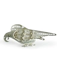 Silver filigree brooch, Filigree Parrot