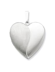 Sterling Silver 24mm Polished & Satin Heart Locket
