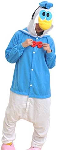 Ddwolf Halloween Fleece Duck Onesie Unisex Adult(Blue,S)