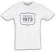 Tee Shirt Homme 1973 - Cadeau 40 ans - Coton bio - Impression vintage Noir M