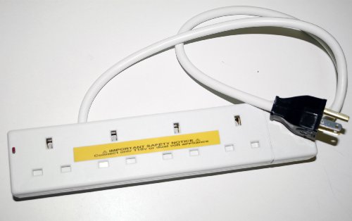 Usa American Power Plug To 4 X Uk 13a Socket Travel Adaptor Accessory. For Uk Visitors To The States. Perfect For Hotels Of Other Venues To Offer To Their Uk Clients Picture