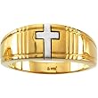 14K Two-Tone Gold Cross Man's Wedding Band