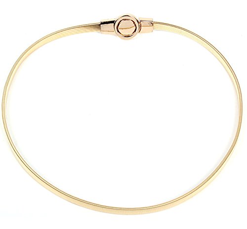 Qunson Womens Fashion Metal Elastic Waist Skinny Belt