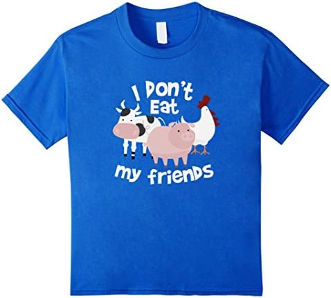 Kids I Don't Eat My Friends - Vegan - Vegetarian T Shirt 6 Royal Blue