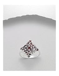 Red CZ Ring In 92.5 Sterling Silver