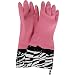 Pink Black Zebra Bow Domestic Diva Style Fun Rubber Gloves