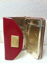 Hot Sale Luxury Designer MK Iphone Case Wristlet Cover Wallet Pouch Handbag Purse Wallet Clutch for Apple iPhone 4 4S in Red