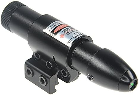 Tactical Adjustable 532nm Green Laser Sight Pointer Aiming Gun Scope with Picatinny/weaver Mounts + Barrel Mount Bracket 11MM, 20MM with Pressure Switch
