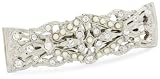1928 Bridal Silver Tone Crystal Simulated Freshwater Pearl Barrette