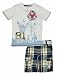 Search : Company 81 "Bright White & Colorful Plaid" Toddler Boys 2Pc Short Set