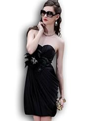 Sweetheart Cocktail Short Sheath Chiffon Fitted Feathers Mini Dress 