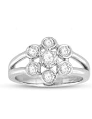0.75ct tw Flower Right Hand Diamond Ring set in 14k Gold