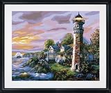 Plaid 21705 Paint By Number Kit, Lighthouse Cottage, 16-Inch by 20-Inch