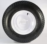 TRAILER TIRE + RIM 20.5 X 8 X 10 205/65-10 20.5/8-10 20.5/800-10 4 LUG WHEEL WHITE