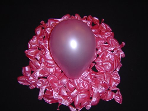 100 Stück runde Luftballons metallic glänzend rosa 10