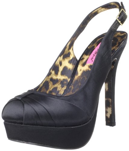 Betsey Johnson Women's Daylah Pump,Black Satin,8.5 M US