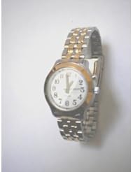Ladies Deluxe Talking Wrist Watch Two Tone with Bracelet Band