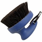 Oster Equine Care Series Face Finishing Brush, Medium Bristle, Natural Horse Hair, Blue