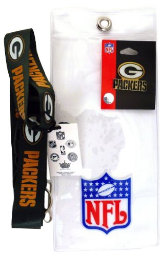 Green Bay Packers Lanyard with Ticket Holder and Logo Pin