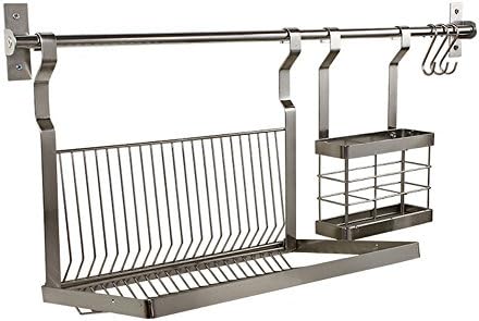 Stainless Steel Metal Wall Mounted Organizer Hanger / Storage Rack w/ Top Basket Shelf