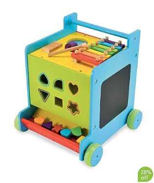Sunshine Garden Wooden Push Along Activity Cube 