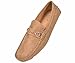 Amali Mens Oyster Red Plush Microfiber Loafer Driving Shoe with Gold Chain Ornament: Style Ecker-008