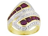 1.30CTW RUBY AND DIAMOND ACCENT 18KT OVER STERLING SILVER RING
