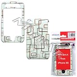 Apple iPhone 3G Beige Pattern Design Snap-On Case Cover With Screen Protector