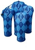Jaci's Gem Collection By Luco Sport Sapphire Argyle Golf Head Cover Set of 4
