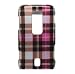 Premium Crystal Design Case for Huawai M860 Ascend / Hot Pink Checker