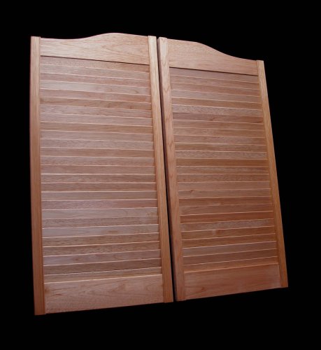 Louvered Cafe Doors (Prefit for 30" Finished Opening) Saloon Western Style Swinging Wood Bar Door Made of Exotic Hardwood