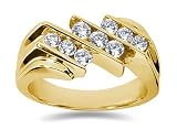 0.84 ctw Men's Diamond Ring in 14K Yellow Gold