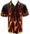 Classic Flames Biker Hot Rod Shirt, Dragonfly