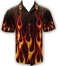 Classic Flames Biker Hot Rod Shirt, Dragonfly