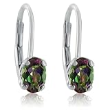 Sterling Silver Mystic Fire Topaz Leverback Earrings 1ct tw