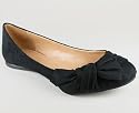 Pleated Suede Bow Flat
