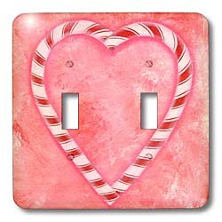 CherylsArt Holidays Christmas - Christmas Candy Canes Heart - Light Switch Covers - double toggle switch