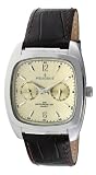 Peugeot Men's 2020BR Silver-Tone Brown Leather Strap Watch