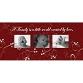 Family is a Little World Hallway 3-Photo Collage Frame - Red (4x5")