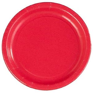 Candy Apple Red 7 Dessert Plates (24 count) by Hallmark