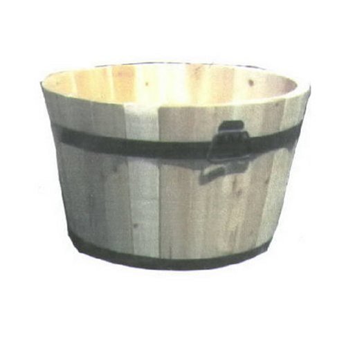 Real Wood #KT001L 17x24Ced Barrel Planter