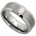 Tungsten Carbide 8 mm (5/16 in.) Comfort Fit Flat Wedding Band Ring w/ Brushed Center & Beveled Edge