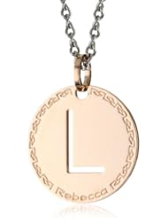 Rebecca "Word" Rose Gold Over Bronze Letter "L" Necklace