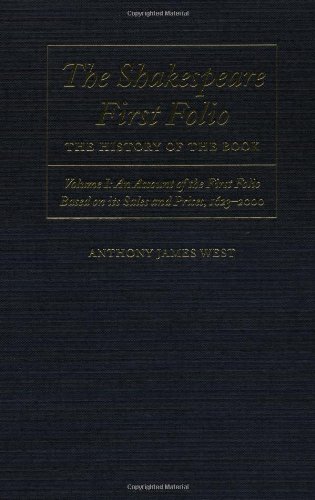 the shakespeare first folio the history of the book volume i an account of the first folio based on its sales