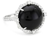 Katie Decker "Gothic" 18k White Gold and Diamond Black Onyx Ring, Size 7