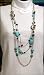 Turquoise 3 strand Necklace Set 36 inch Long 022
