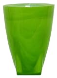 Colorful Art Glass Lime Green Vase with Square Base 7 1/4" x 5 1/2"
