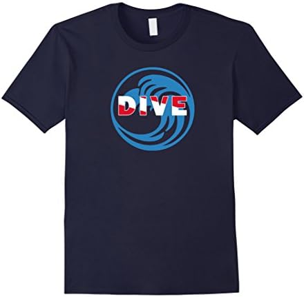Men's Dive Flag Scuba Diving T Shirt Large Navy