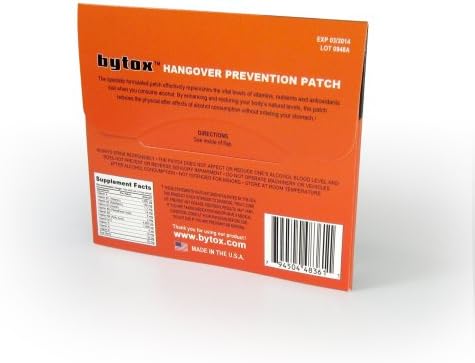 Bytox Hangover Prevention Remedy Hangover Patch