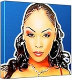 Amber Easton - Pop Art Print (Multicolour; Blue Background) 30 x 30 x 2 cm Medium Square Deep Box Canvas
